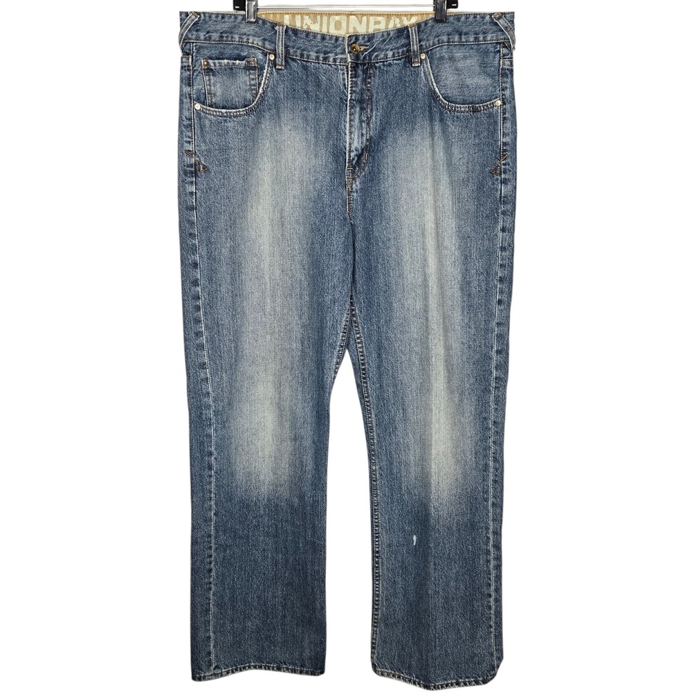 Vintage Unionbay Baggy Jeans Mens 40x32 Medium Wash Distressed Y2K Denim